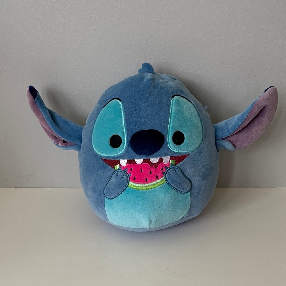 Disney Stitch Plush Stuffed Toy Holding Watermelon – Blue Soft Kids Plush
